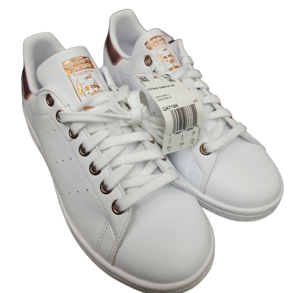 Brand new with out box primegreen Stan Smith Sneaker mens 6.5 white and gold - Picture 1 of 4